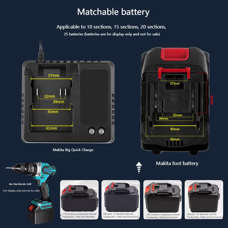 EU US 18V 21V Charger For Maki - Brushless Cordless Electric Drill 18V recension och pris