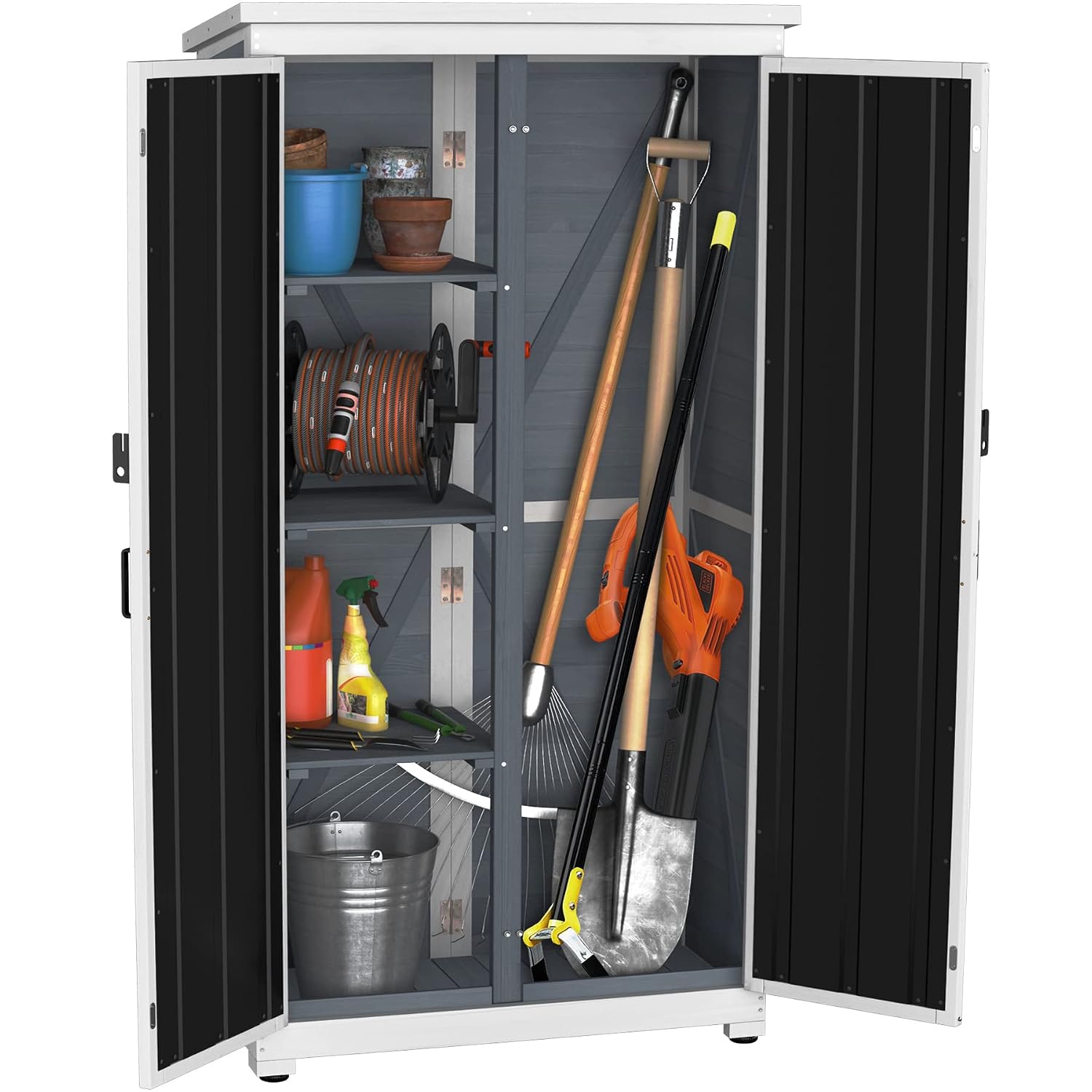 Outdoor Storage Cabinet Wood M - Garden Tools recension och pris