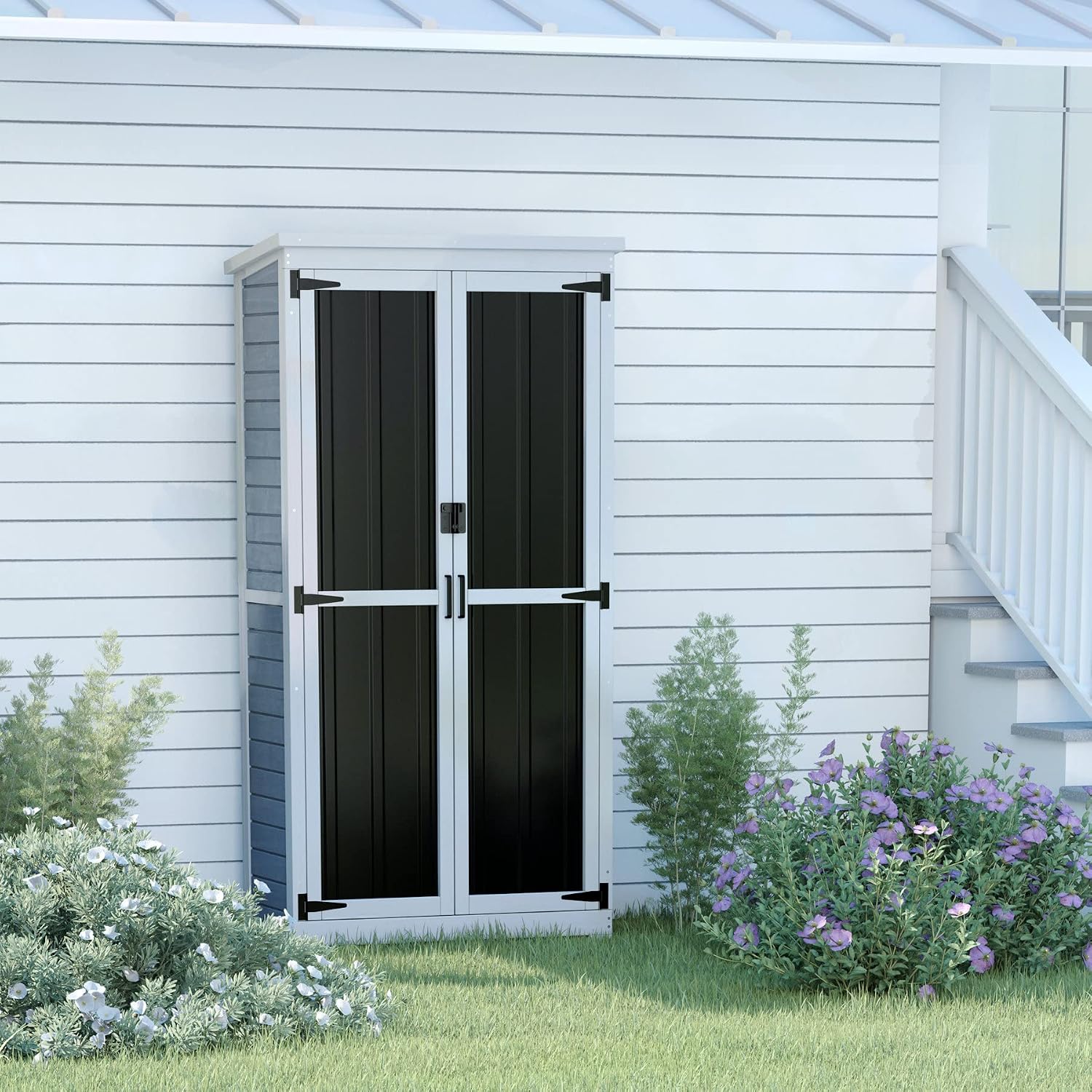 Outdoor Storage Cabinet Wood M - Garden Tools recension och pris