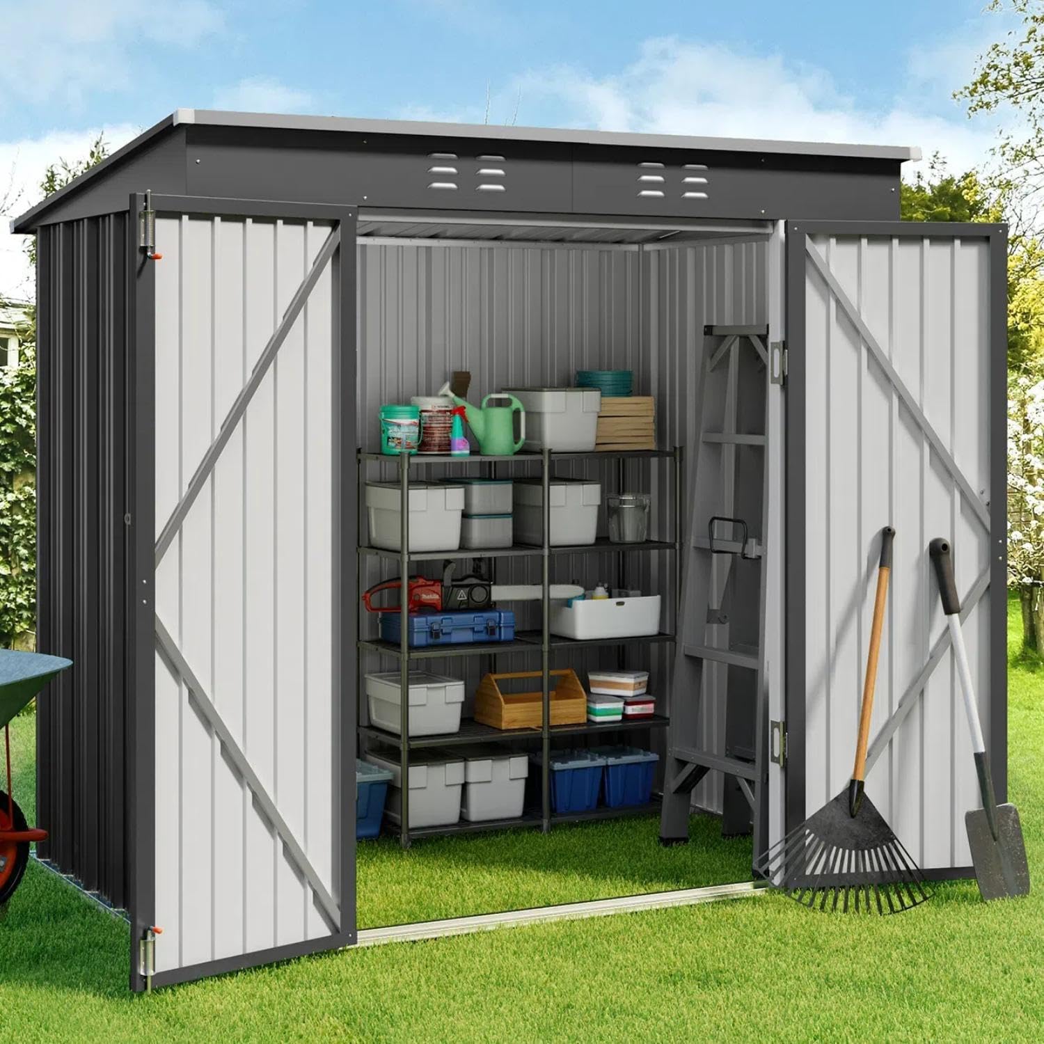 Metal Outdoor Storage Shed 6x4 - Garden Tools recension och pris