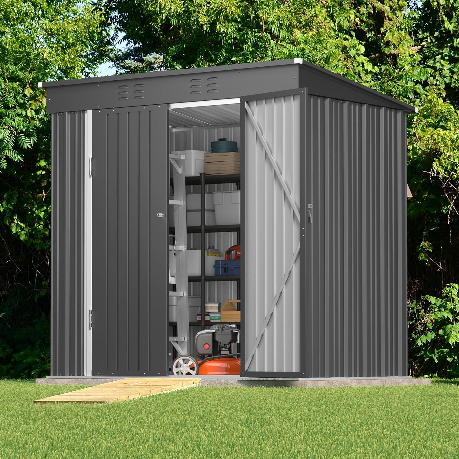 Metal Outdoor Storage Shed 6x4 - Garden Tools recension och pris