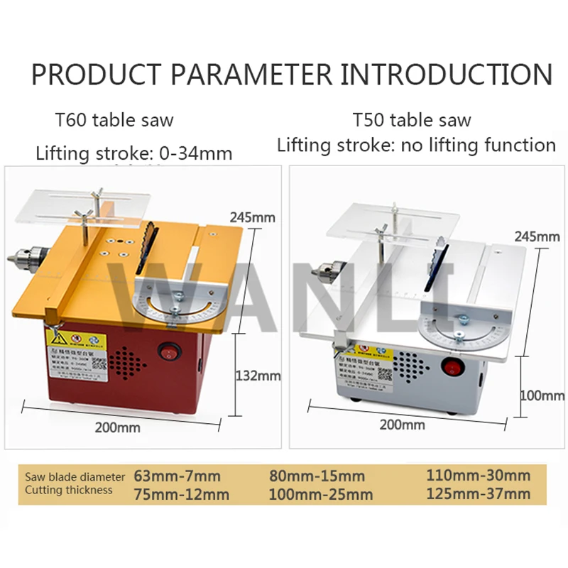T50/T60 Mini DIY Small Cutting - Mini Table Saw For Woodworking recension och pris