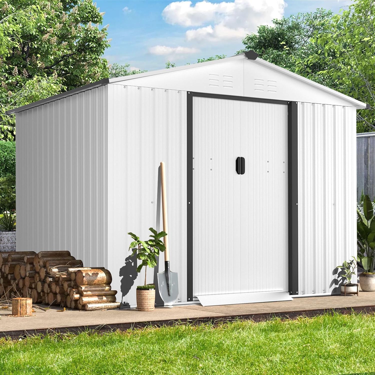 Outdoor Storage Shed 6X8 FT Sl - Garden Tools recension och pris
