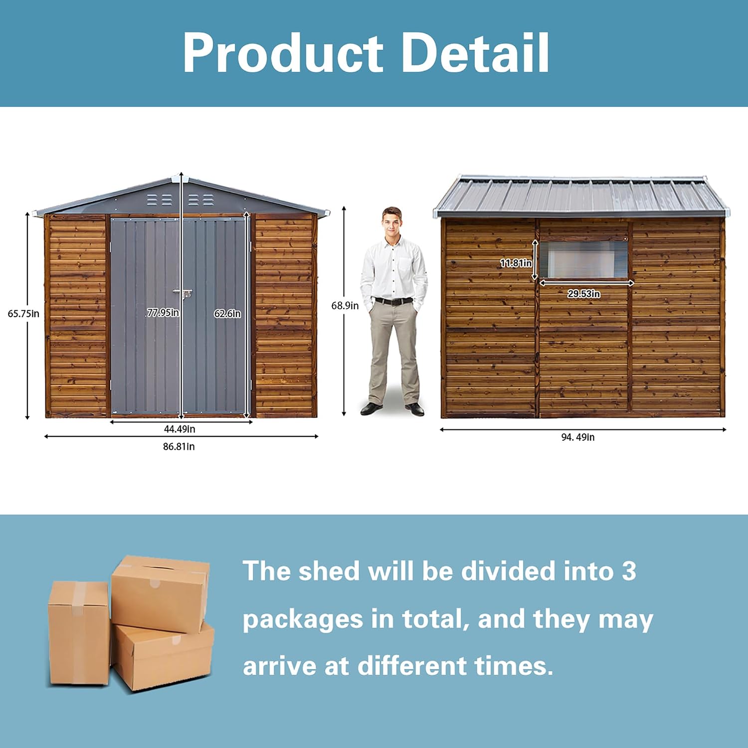 8x8 FT Outdoor Wood & Metal St - Garden Tools recension och pris