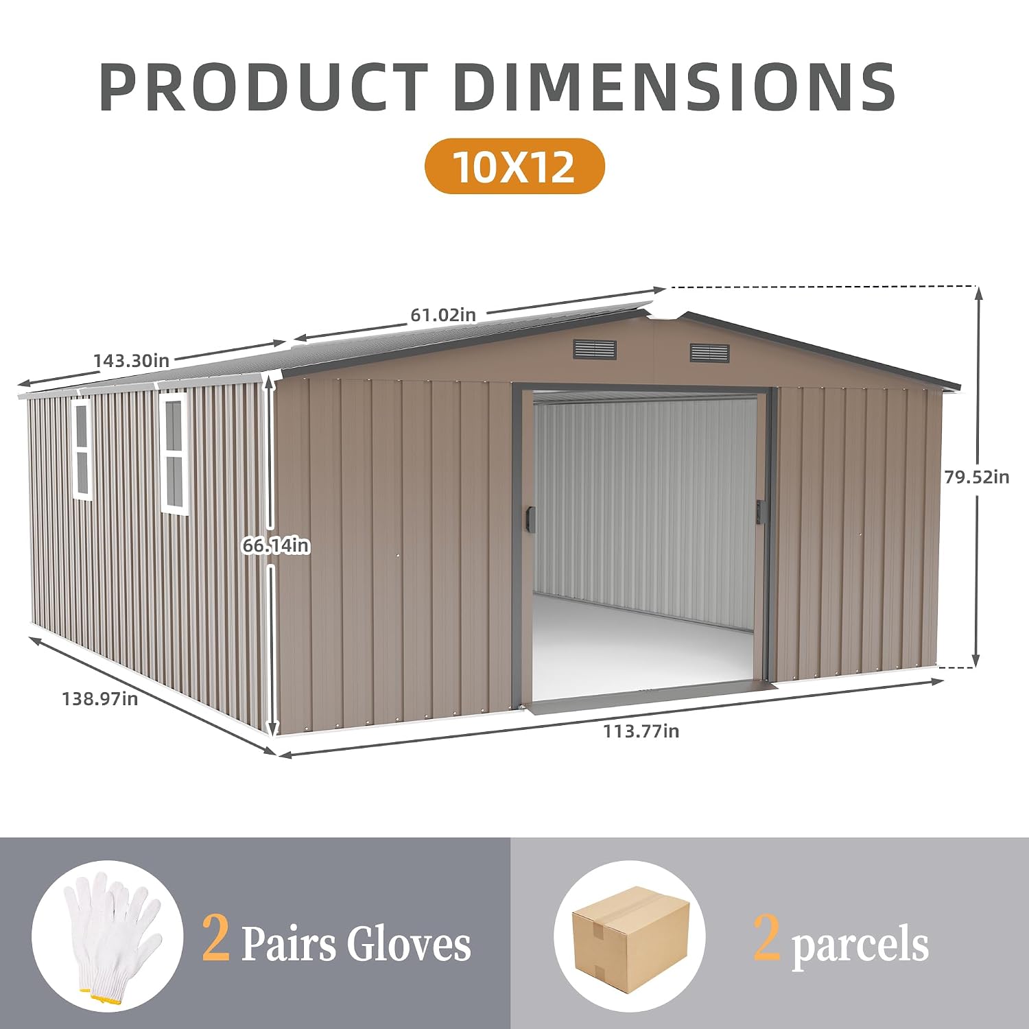10x12 FT Outdoor Metal Storage - Garden Tools recension och pris