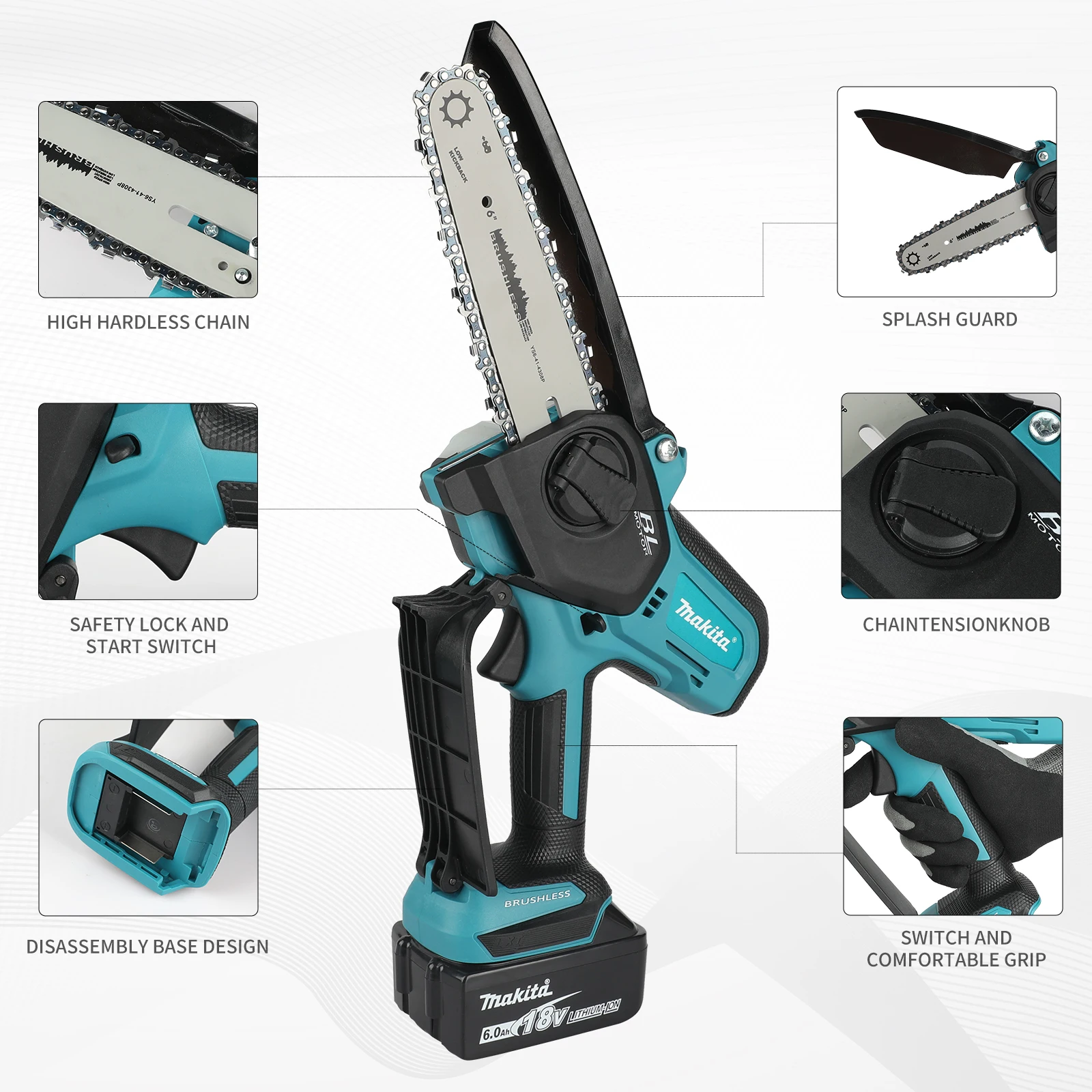 Cordless Chainsaw for Woodwork - Mini Electric Chainsaw 6 Inch recension och pris