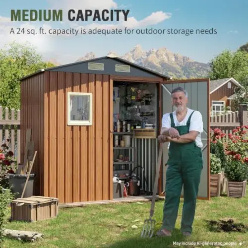Outdoor Storage Shed 6x4 Ft, L - Garden Tools recension och pris
