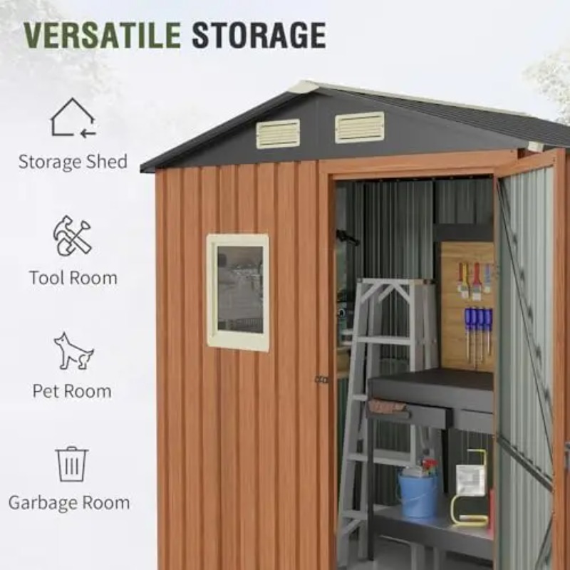 Outdoor Storage Shed 6x4 Ft, L - Garden Tools recension och pris